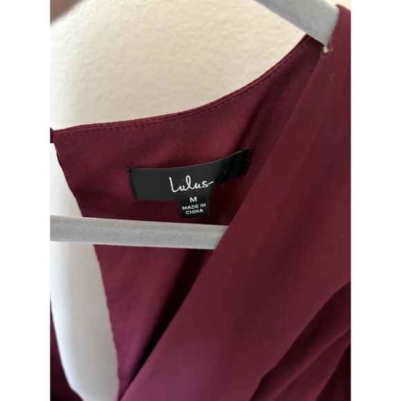 Lulus All My Life Burgundy Long Sleeve Maxi Dress Size Medium - Picture 5 of 5